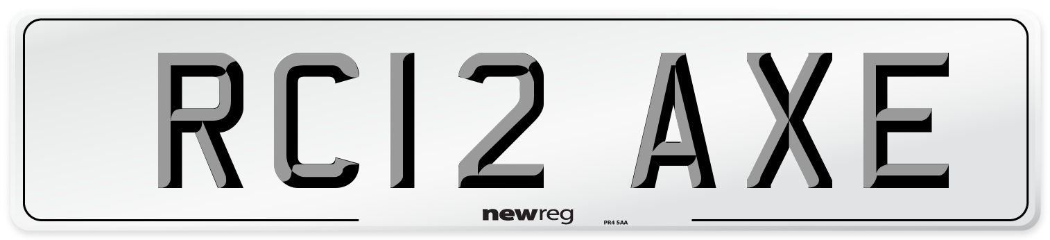 RC12 AXE Number Plate from New Reg